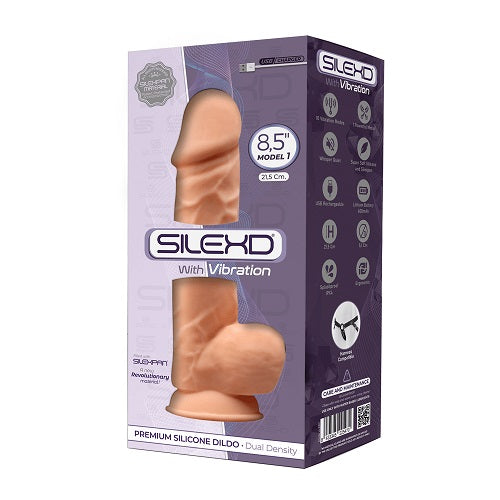Silexd 8.5 Inch Model 1 Flesh Motor Premium Silicone Dildo with Vibration and Suction Cup > Realistic Dildos and Vibes > Realistic Vibrators