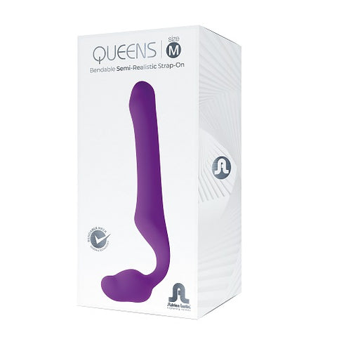 Adrien Lastic Queens Strapless Strap-On Purple Medium Bendable Semi-Realistic Silicone Dildo > Realistic Dildos and Vibes > Strapless Strap Ons