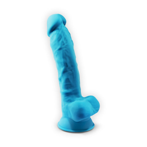 Silexd 7 Inch Model 1 Blue Silicone Dildo with Balls Default Title DONGS