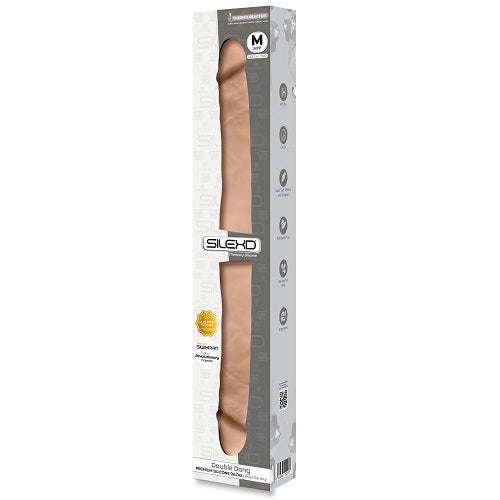 SILEXD Model 1 Double Dong in Light Flesh 16.5 Inch Realistic Dual Density Memory Silicone Dildo > Dildos > Oversized Toys