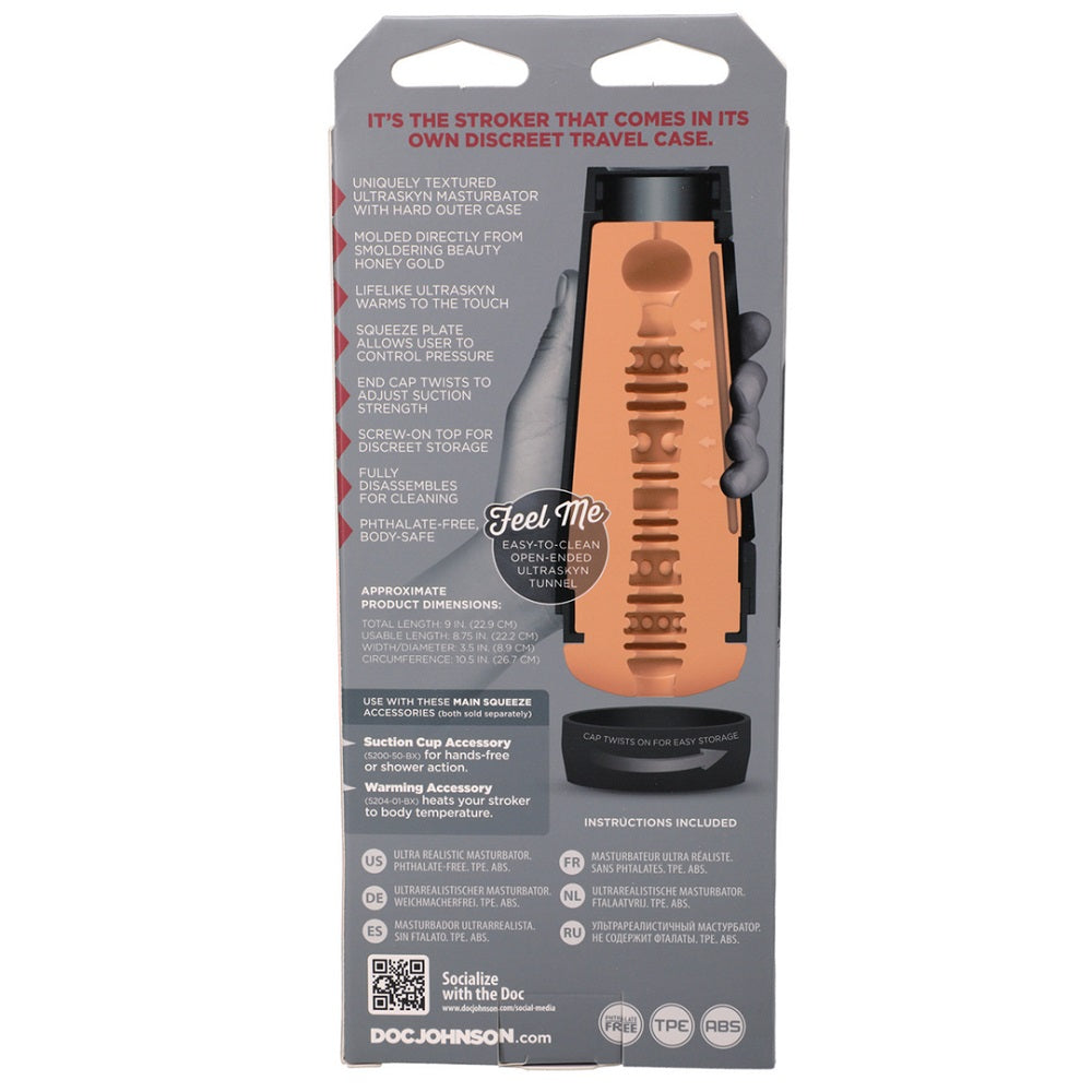 Main Squeeze Honey Gold Ultraskyn Stroker Pussy With Variable Pressure and Textured Interior Strokers - Celebrity