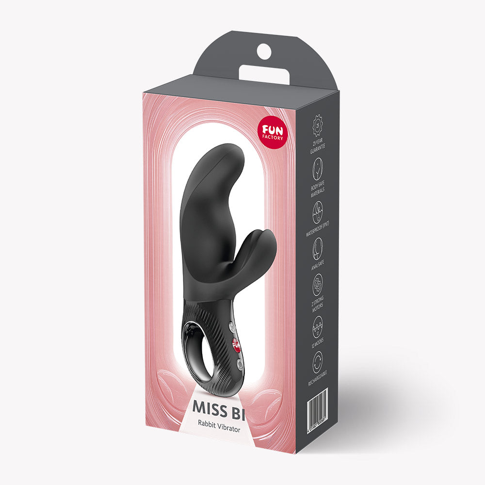 Miss Bi Black 6.81 Inch Waterproof Dual Rabbit Vibrator Black > Vibrators > Ladies > Rabbit