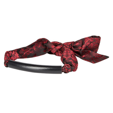 Scandal Bar Gag with Black PVC Plastic Bar and Red Black Brocade Double-Padded Strap > Bondage Gear > Gags and Bits