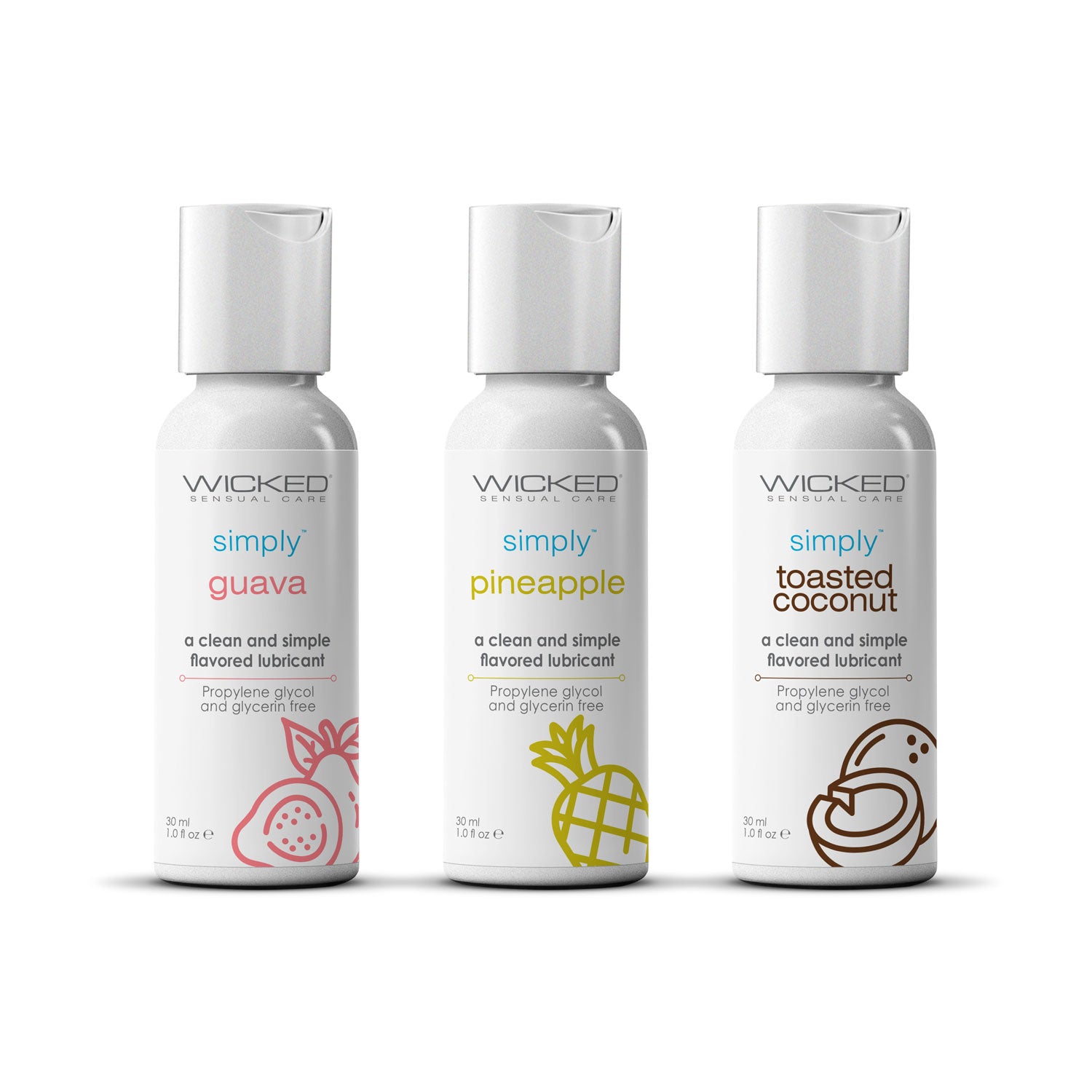 Wicked Simply Tropical Trio 3 x 30ml Flavoured Water Based Lubricants > Lube > Flavoured