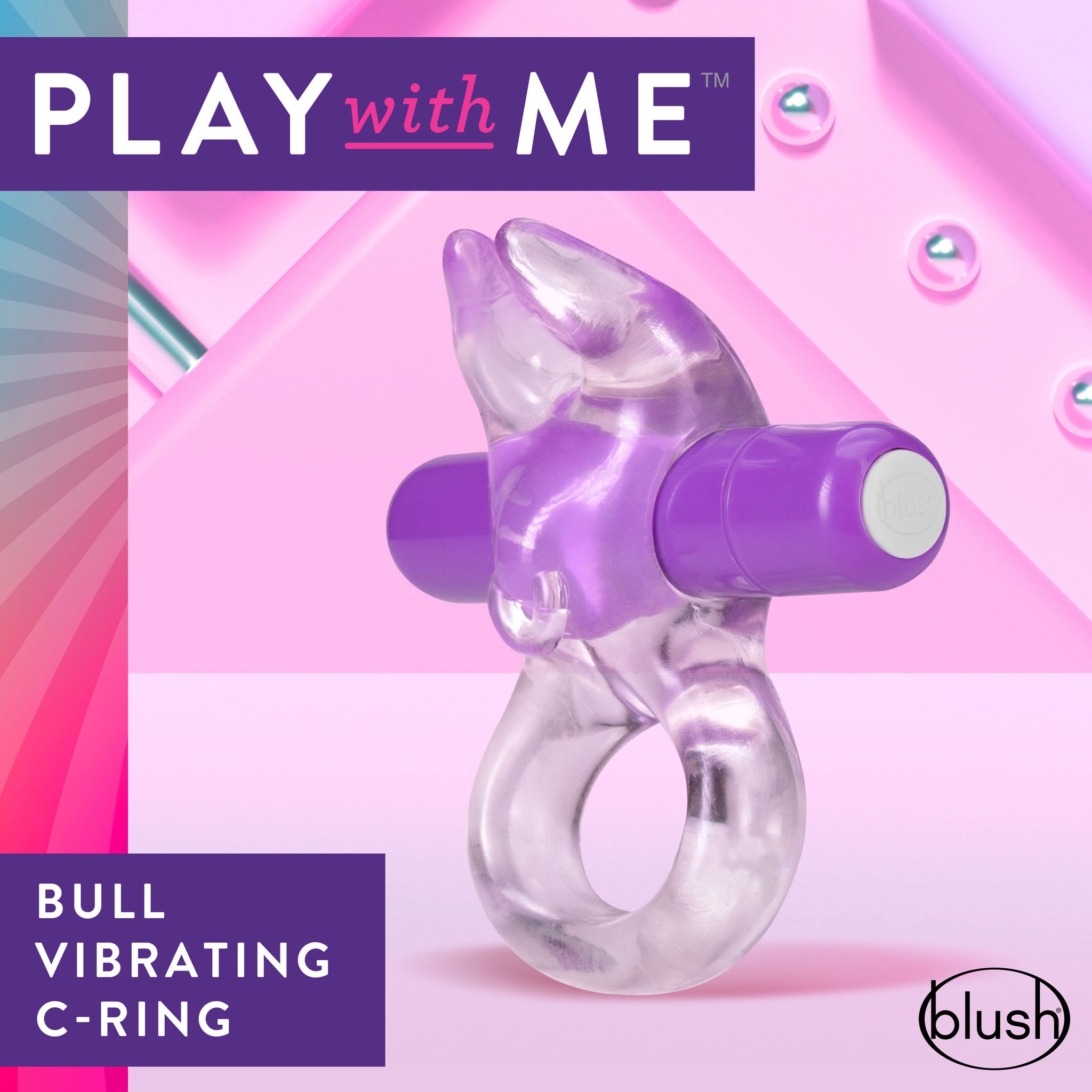 Play With Me Bull Vibrating C-Ring in Purple > Sex Toys > Couples Toys