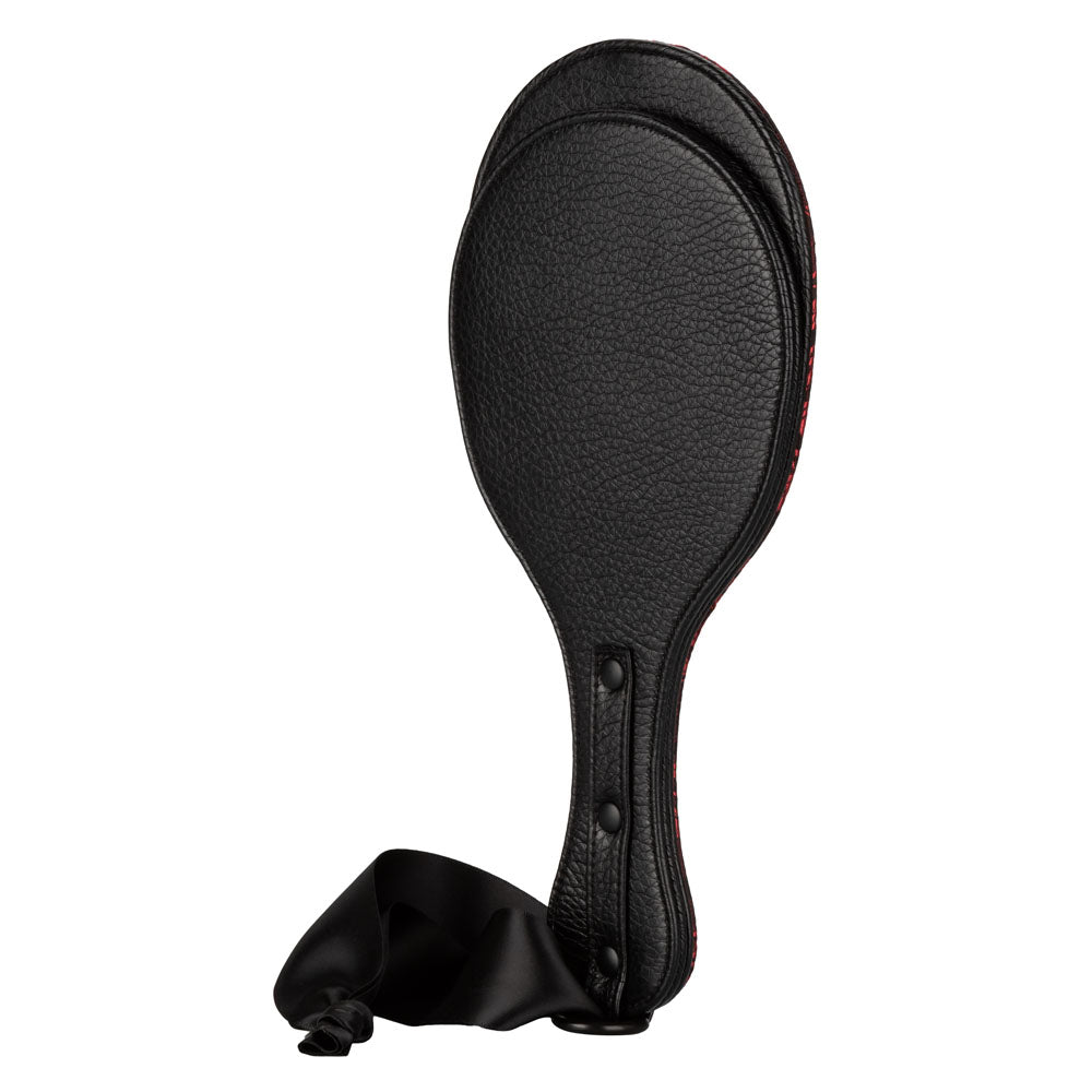 Scandal Round Double Paddle Red and Black Plush Dual Layer Paddle > Bondage Gear > Paddles