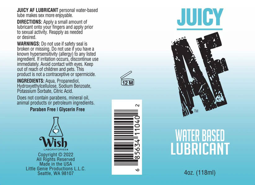Juicy AF Water-Based Lubricant 118 ml > Lube > Water Based