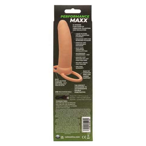 Performance Maxx Thick Dual Penetrator 5 Inch Ivory Liquid Silicone Waterproof Dual Vibrator with Scrotum Ring Rechargeable > Vibrators > Realistic Vibrators