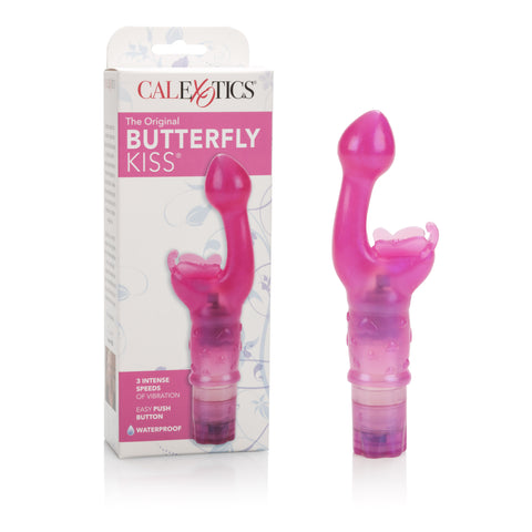 The Original Butterfly Kiss Pink Curvy Multi-Speed G-Spot and Clitoral Massager 2.75 Inch Vibrators - G Spot