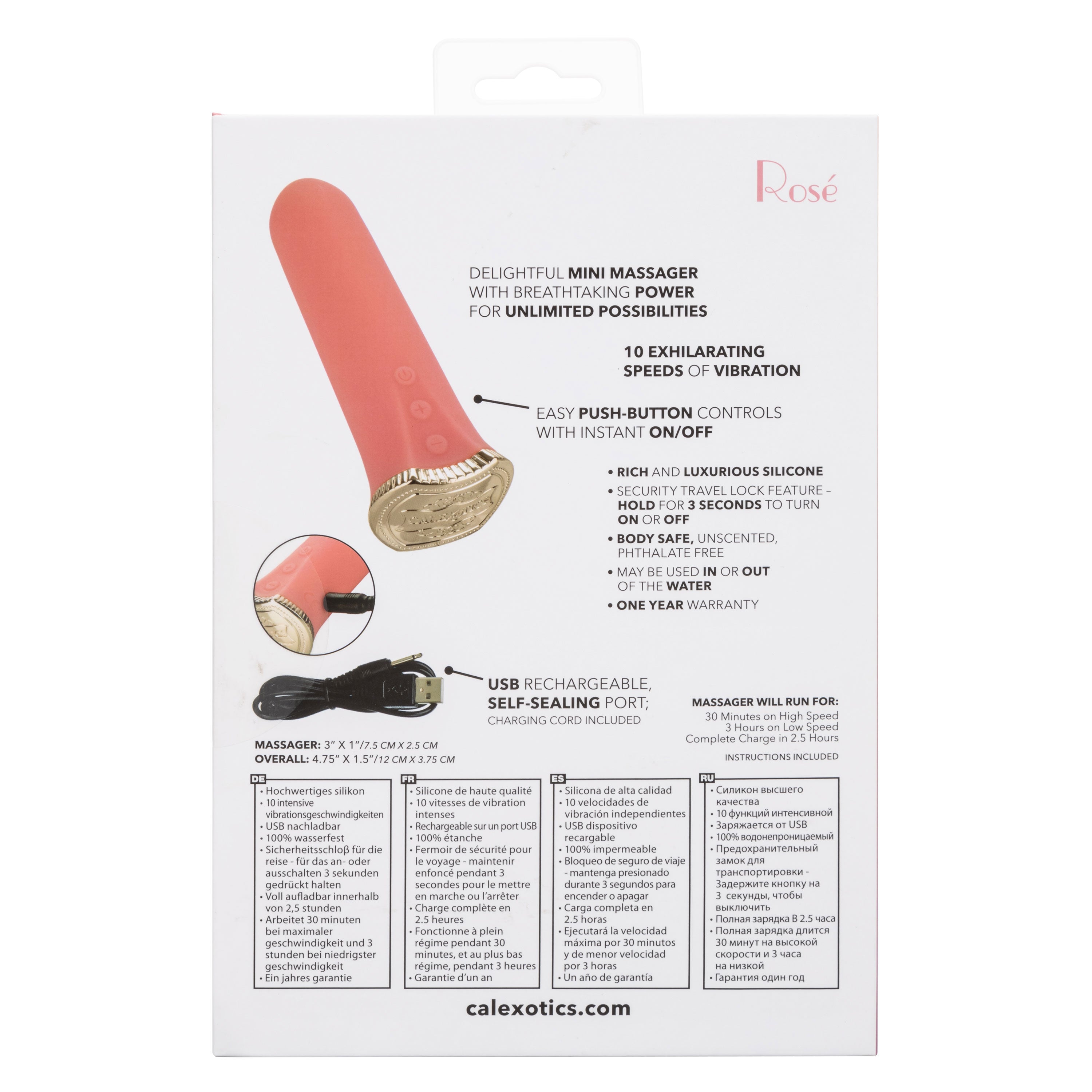 Uncorked Rosé Mini Silicone Vibrator 3 Inch Pink Massager with 10 Speeds Pink > Vibrators > Standard Vibrators