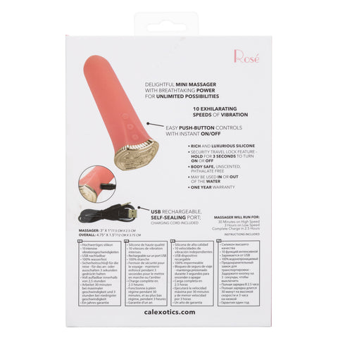 Uncorked Rosé Mini Silicone Vibrator 3 Inch Pink Massager with 10 Speeds Pink > Vibrators > Standard Vibrators