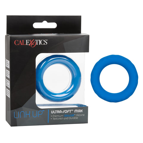 Link Up Ultra-Soft Max Neon Blue Silicone Enhancer Ring COCK RINGS