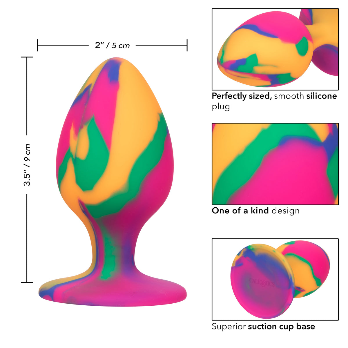 Cheeky Large Tie Dye – Vibrant Large Butt Plug 3.5 Inch > Anal Range > Butt Plugs