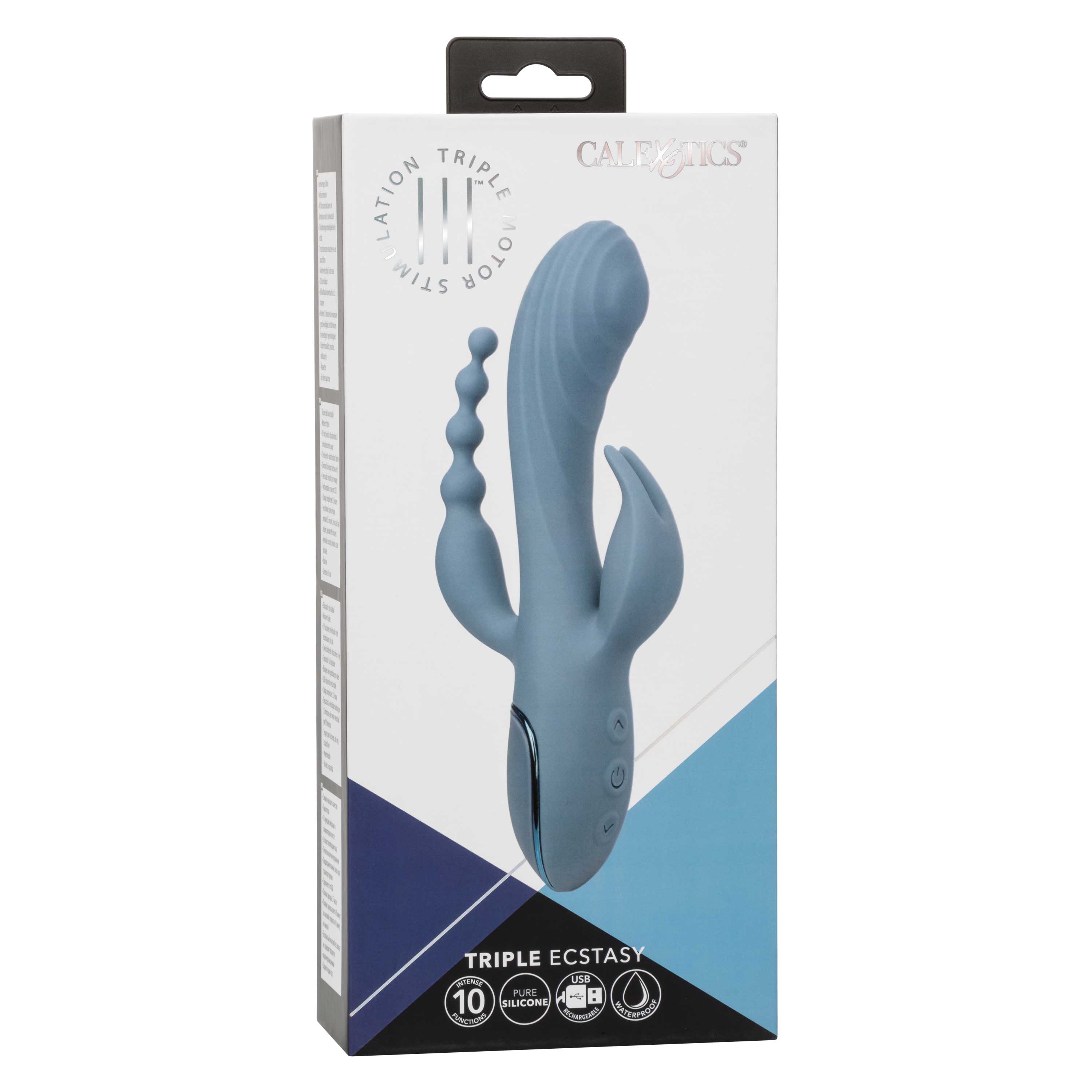 Triple Motor Rechargeable Vibrator Massager With Beaded Tail VIBRATORS-RABBIT
