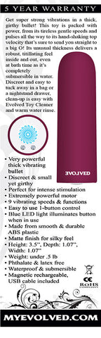 Evolved Mighty Thick Burgundy 9 cm Bullet Vibrator > Vibrators > Mini Vibrators