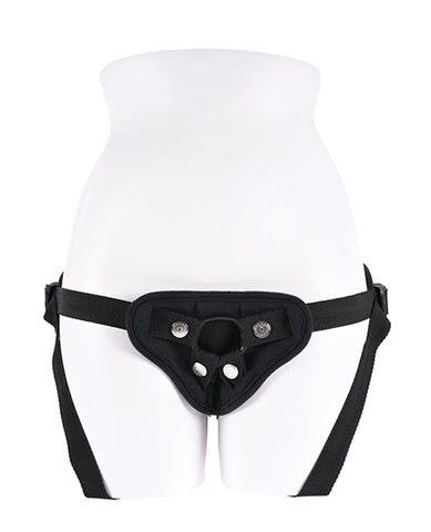 Sportsheets Breathable Strap On Adjustable Strap-On Harness with Interchangeable O-Ring and No Probe Included - Lightweight, Mesh Fabric, Fits Up to 152 cm (60 Inches) Waist Black Harnesses & Strap-Ons