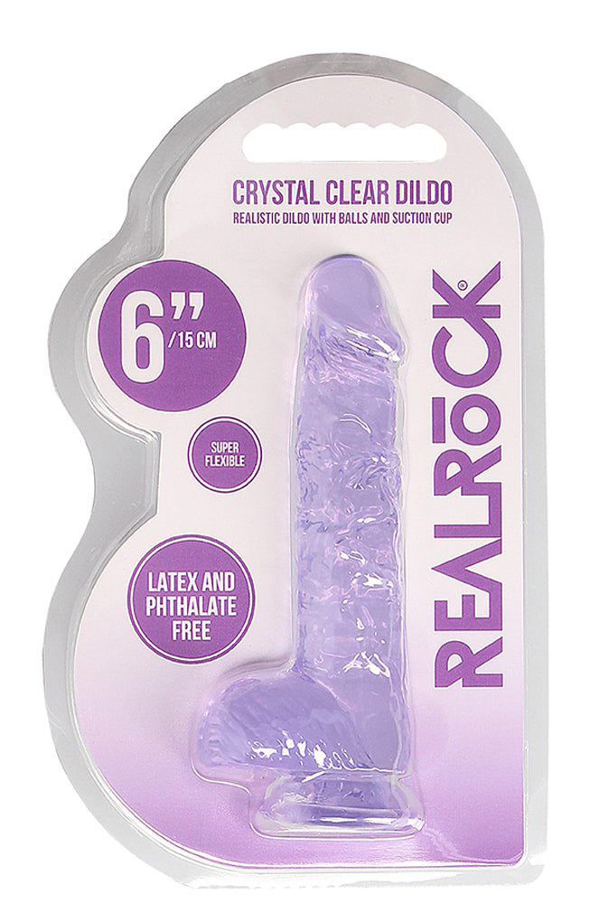 REALROCK 6'' Realistic Dildo With Balls - 15.2 cm Dong, Purple > Dildos > Realistic Dildos