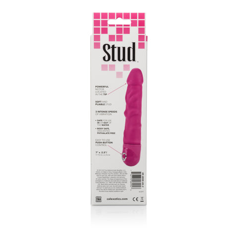 Power Stud Rod Waterproof Vibrator Pink 7 Inch Textured Shaft Vibrators