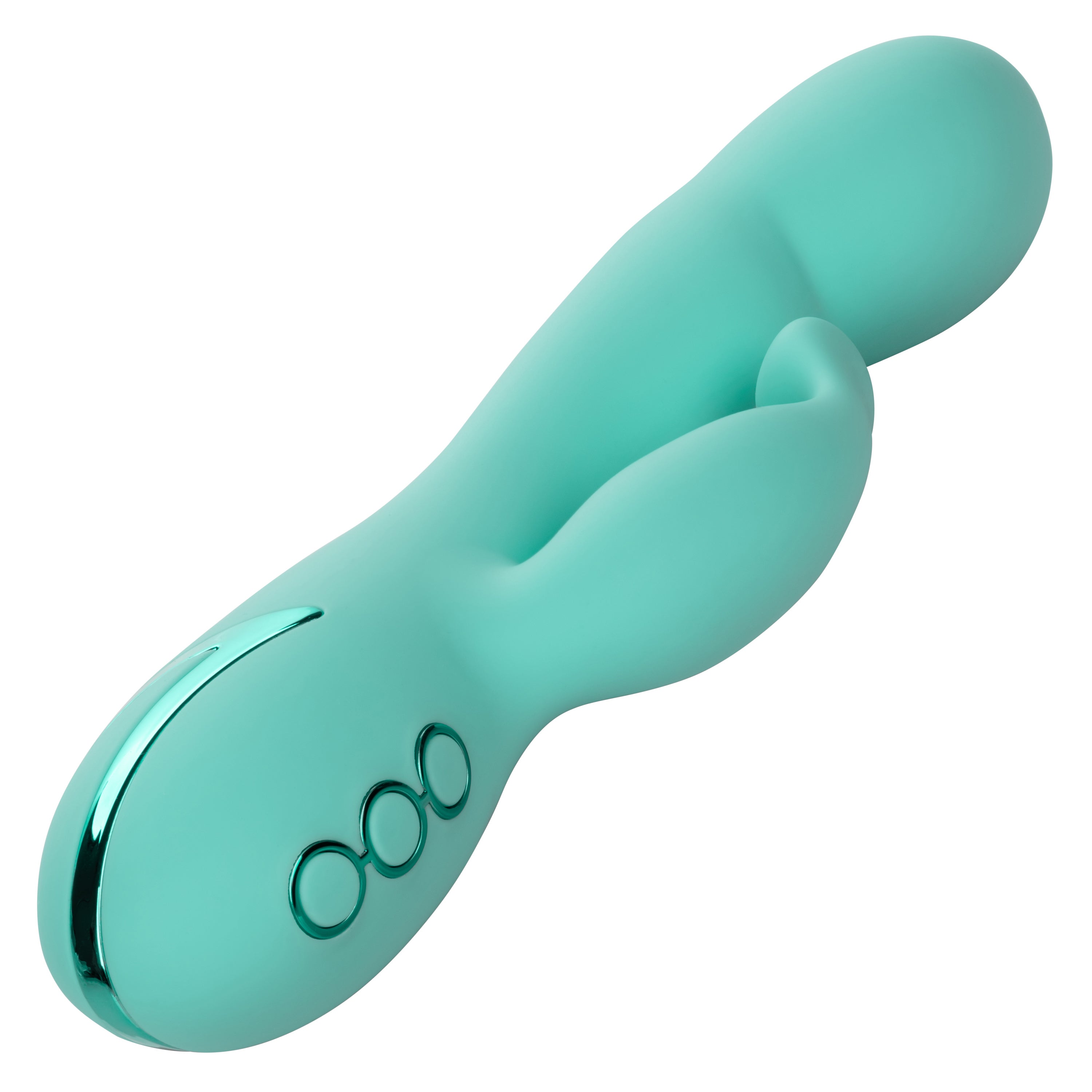 California Dreaming Tahoe Temptation Silicone Massager in Aqua Blue with Dual Vibration and Pinpoint Teaser > Vibrators > Ladies > Rabbit