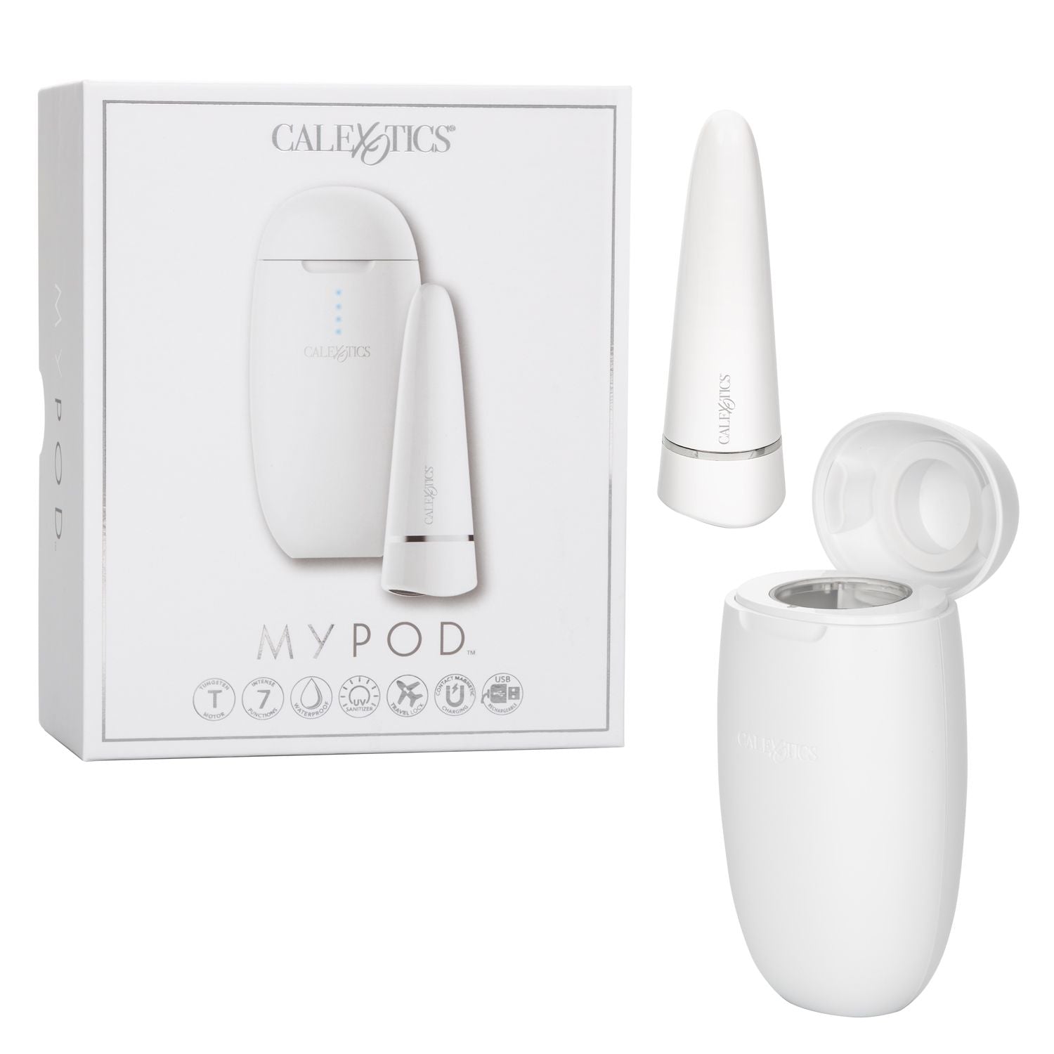 My Pod White Wireless Massager with UV Sanitizing Charging Case and 7 Vibration Modes > Vibrators > Standard Vibrators
