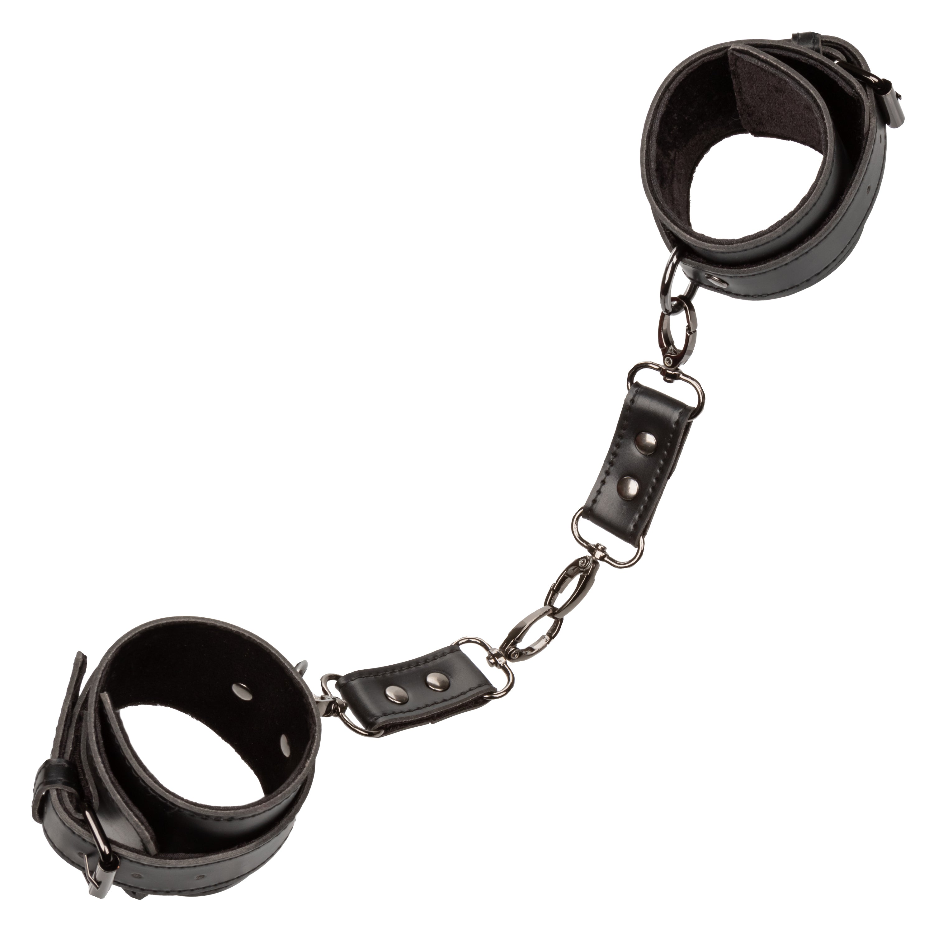 Euphoria Collection Black Adjustable Hand Cuffs with Velvet Interior and Vegan Leather Exterior, 9 Inch Maximum Circumference Set of 2 > Bondage Gear > Restraints