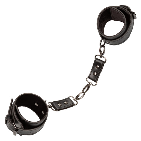 Euphoria Collection Black Adjustable Hand Cuffs with Velvet Interior and Vegan Leather Exterior, 9 Inch Maximum Circumference Set of 2 > Bondage Gear > Restraints
