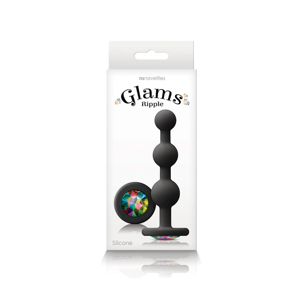 Glams Black Ripple Anal Plug (Rainbow Gem) – 4.5" Luxury Anal Plug Secondary image