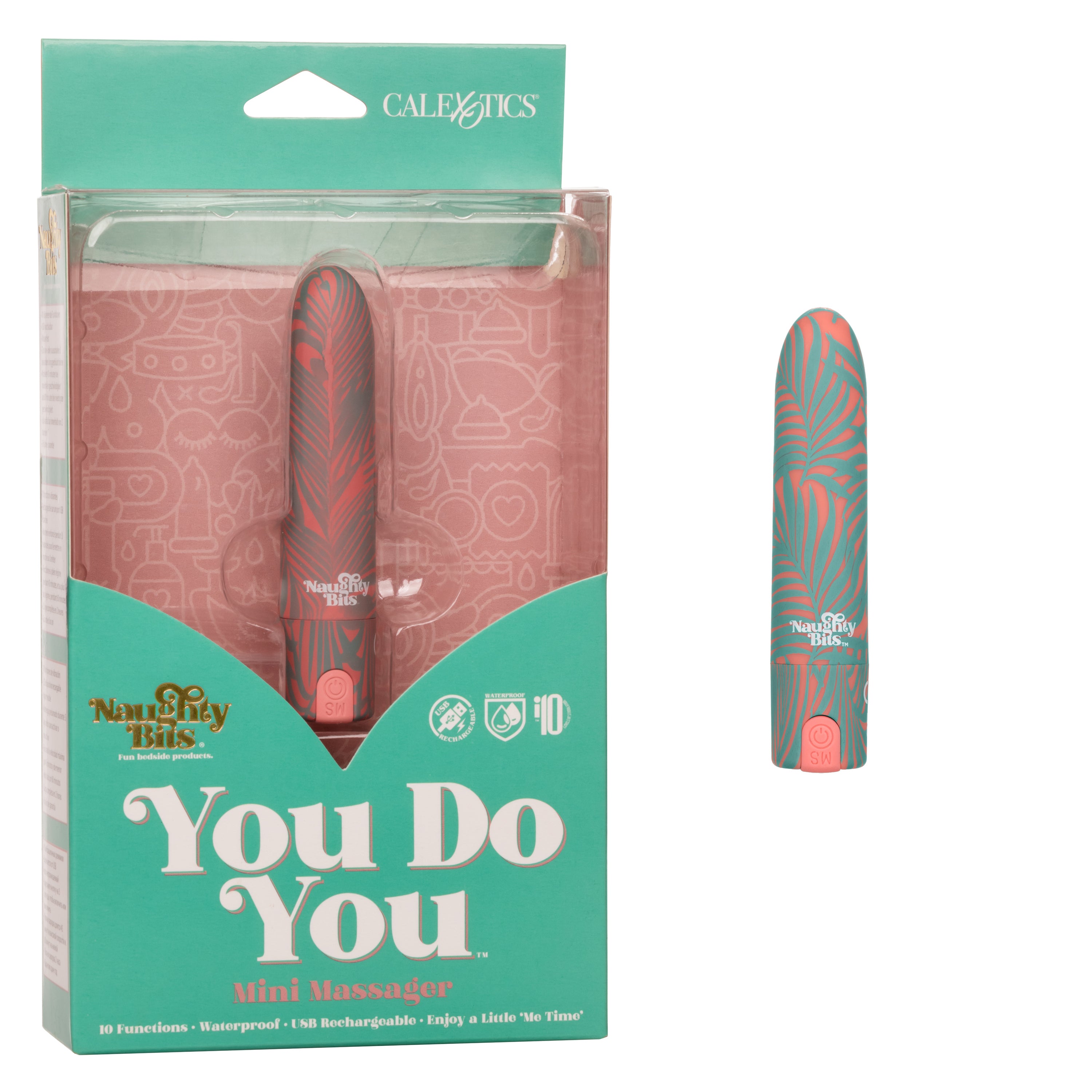 Naughty Bits You Do You Mini Massager 3-Inch Silicone Bullet with Floral Pattern and 10 Vibration Functions > Vibrators > Mini Vibrators