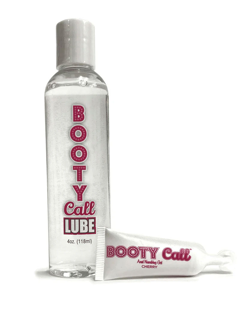 Booty Call Lube Duo - 188 ml Anal Lubricant with 10 ml Numbing Gel Flavoured Lube