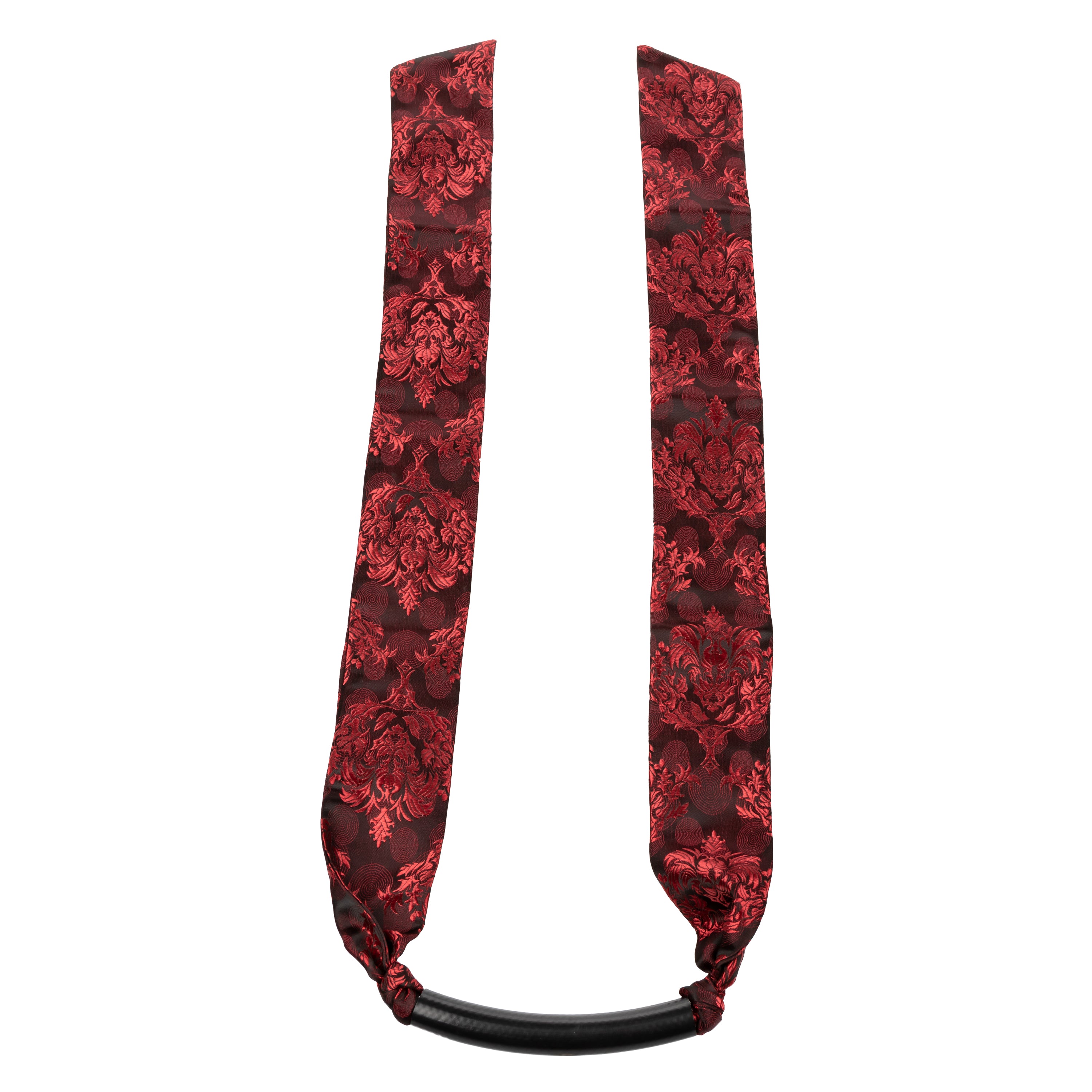 Scandal Bar Gag with Black PVC Plastic Bar and Red Black Brocade Double-Padded Strap Red > Bondage Gear > Gags and Bits