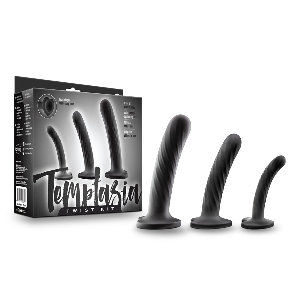 Temptasia Twist Kit Set of Three Unique Swirling Dildos for Enhanced Playtime Dilators