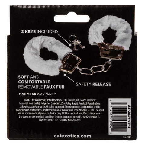 Playful Furry Cuffs in White for Sensational Bondage Pleasure > Bondage Gear > Handcuffs