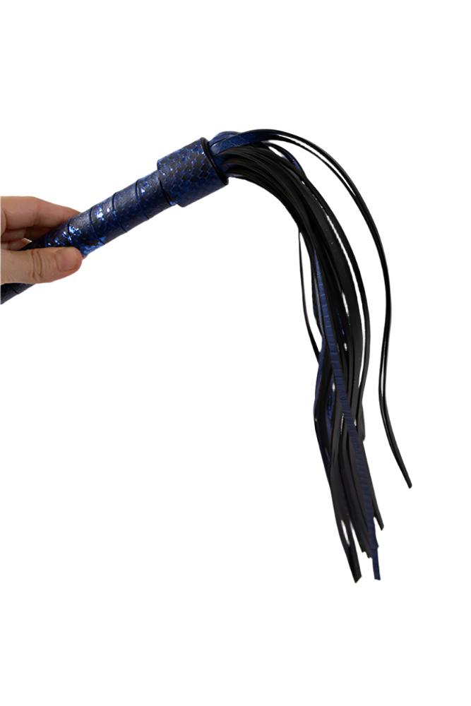 Ouch Florence Collection Flogger in Blue PU Leather with Iridescent Hardware > Bondage Gear > Whips & Floggers