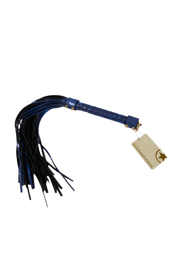 Ouch Florence Collection Flogger in Blue PU Leather with Iridescent Hardware > Bondage Gear > Whips & Floggers