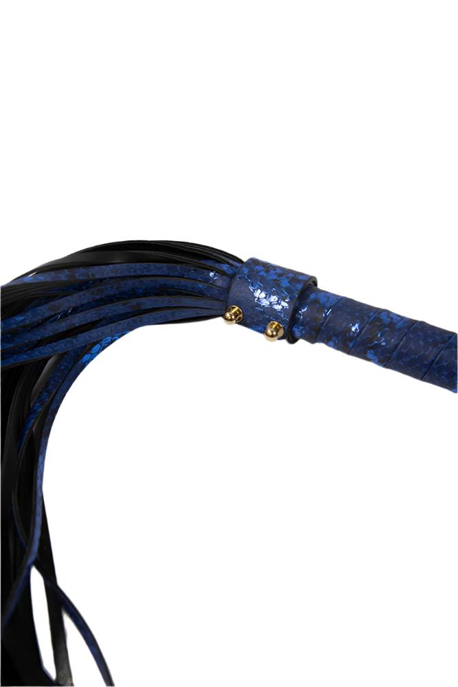Ouch Florence Collection Flogger in Blue PU Leather with Iridescent Hardware > Bondage Gear > Whips & Floggers