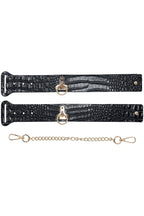 Ouch Rome Collection Black PU Leather Handcuffs with Iridescent Hardware > Bondage Gear > Restraints