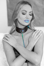 Ouch Venice Collection Collar with Iridescent Hardware and Leash > Bondage Gear > Collars & Leashes