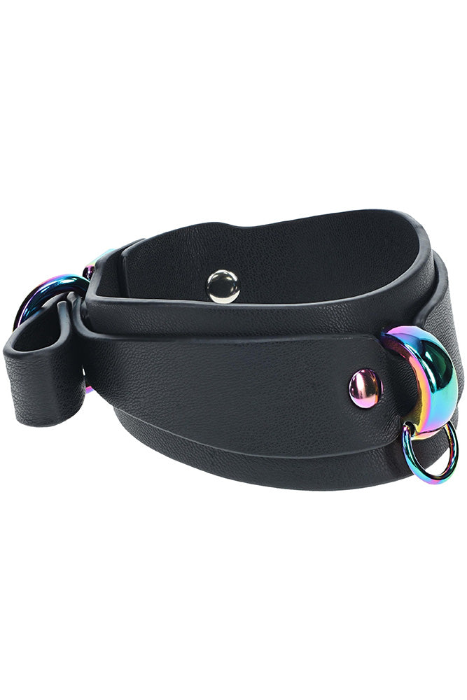 Ouch! Venice Collection Leg Cuffs with Iridescent Hardware and Adjustable Black Straps > Bondage Gear > Restraints