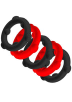 Oxballs Gearheads (Red/Black) – 5-Pack Liquid Silicone Stretch Cockrings > Cock Ring > Sets