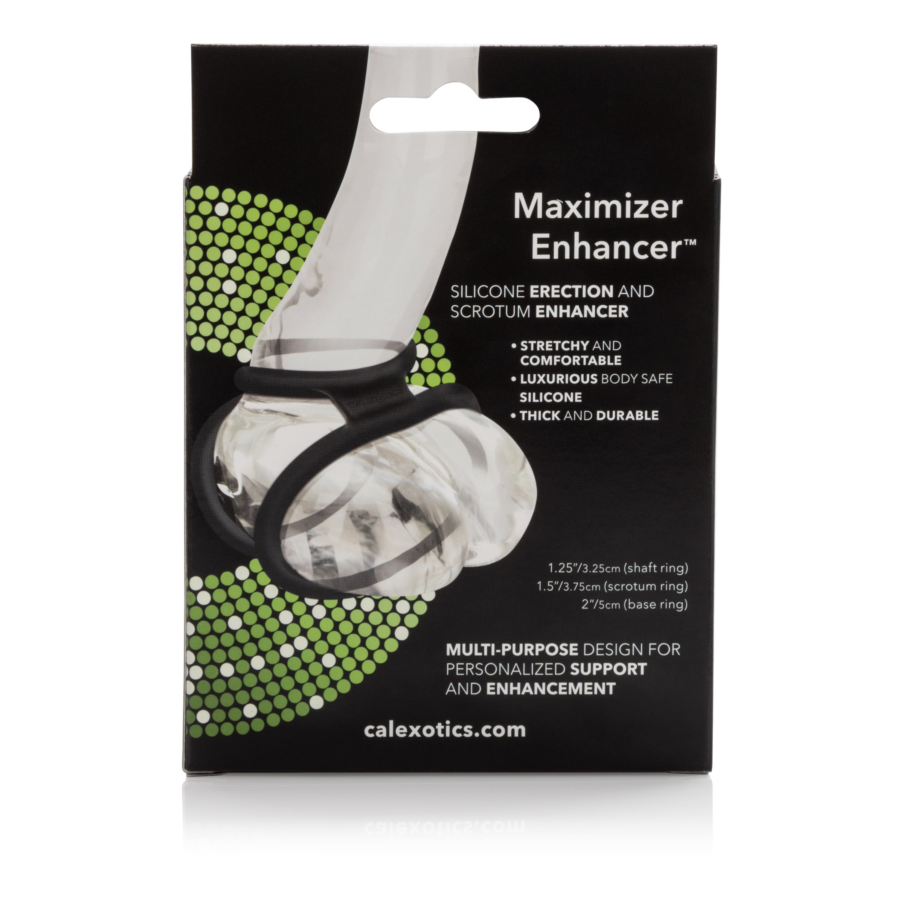 Maximizer Enhancer Triple Silicone Ring Set Black with 2 Inch Base, 1.5 Inch Scrotum, and 1.25 Inch Shaft Rings > Cock Ring > Sets