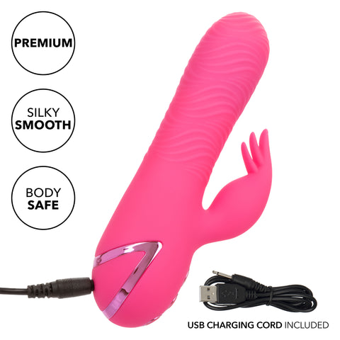 California Dreaming Sacramento Sweetie Pink Dual Stimulator with Rotating Beads and 10 Vibration Modes VIBRATORS-RABBIT