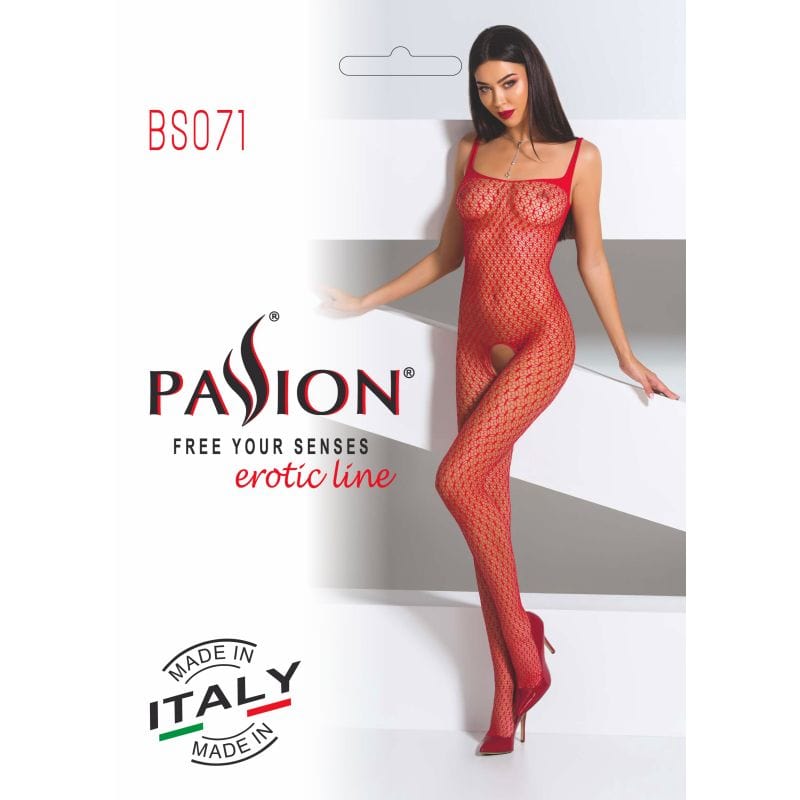 Passion Lingerie Lingerie Bodystocking BS071 Red