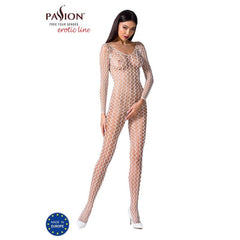 Passion Lingerie Lingerie White / One Size Bodystocking BS068 Red 5908305951575