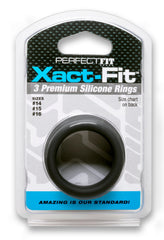Xact-Fit Silicone Rings Medium 3 Ring Kit COCK RING Set