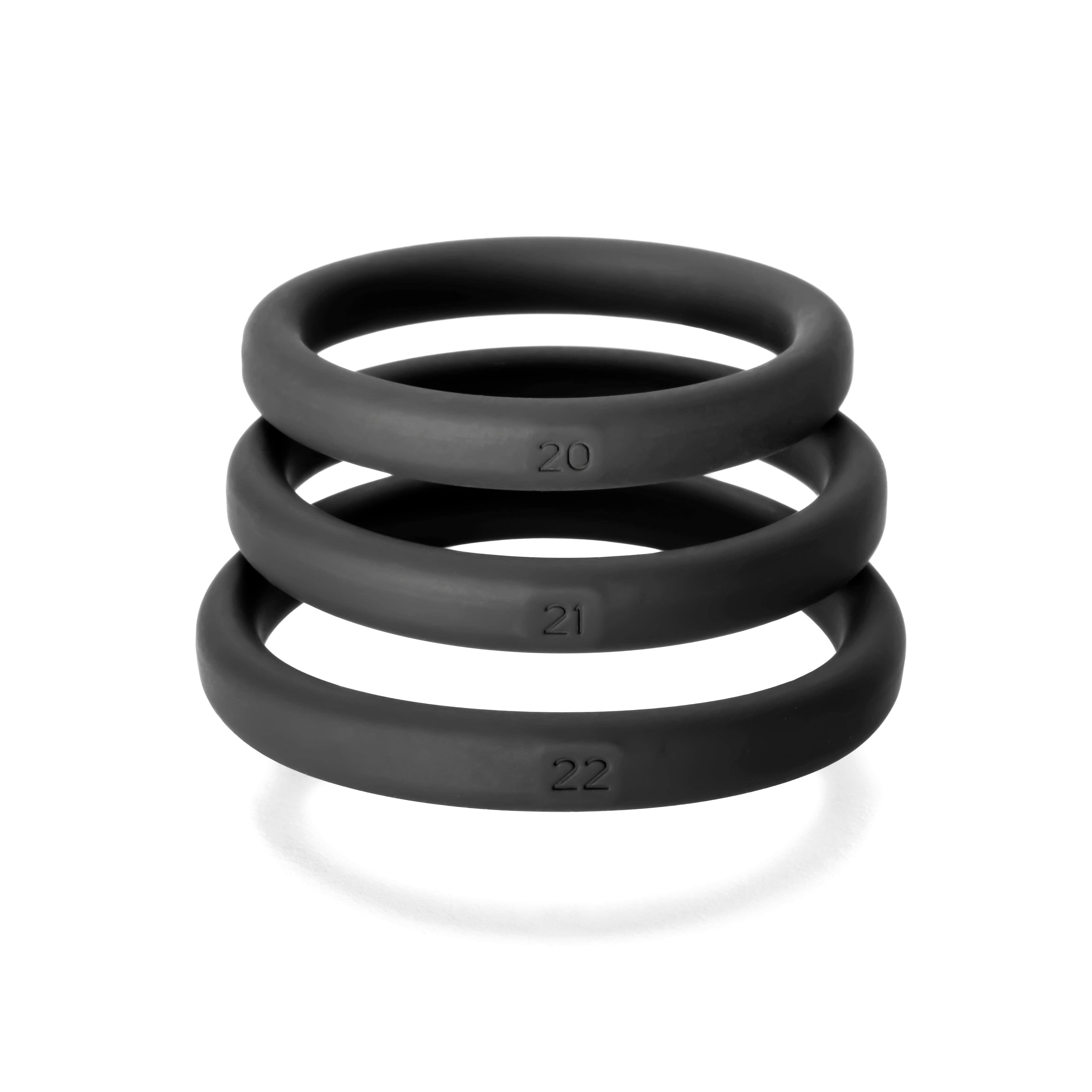 PerfectFit Adult Toys Black Xact-Fit Silicone Rings X-Large 3 Ring Kit 854854005830