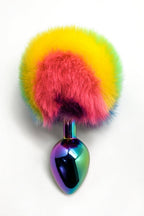 Wooomy Filippi Fluffy Rainbow Metal Anal Plug with Tail (Small, Medium, Large) > Anal Range > Tail Butt Plugs