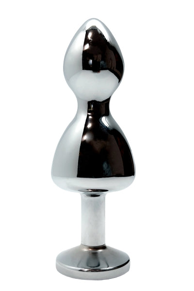 Wooomy Lollypop Double Ball Metal Anal Plug with Jewelled Base (Small, Medium, Large) > Anal Range > Butt Plugs