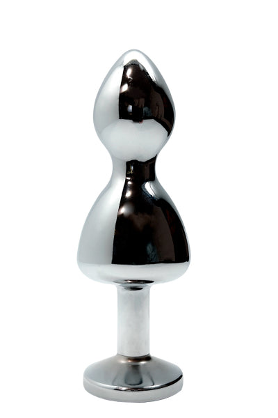 Wooomy Lollypop Double Ball Metal Plug White Medium (9.4 cm) > Anal Range > Jewel Butt Plugs