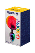 Wooomy Filippi Fluffy Rainbow Metal Anal Plug M Size 8 cm Insertable Length > Anal Range > Tail Butt Plugs