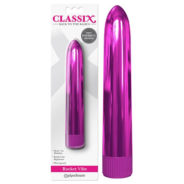 Pipedream VIBRATORS Pink Classix Rocket Vibe - Metallic  17.8 cm (7'') Vibrator 603912755619